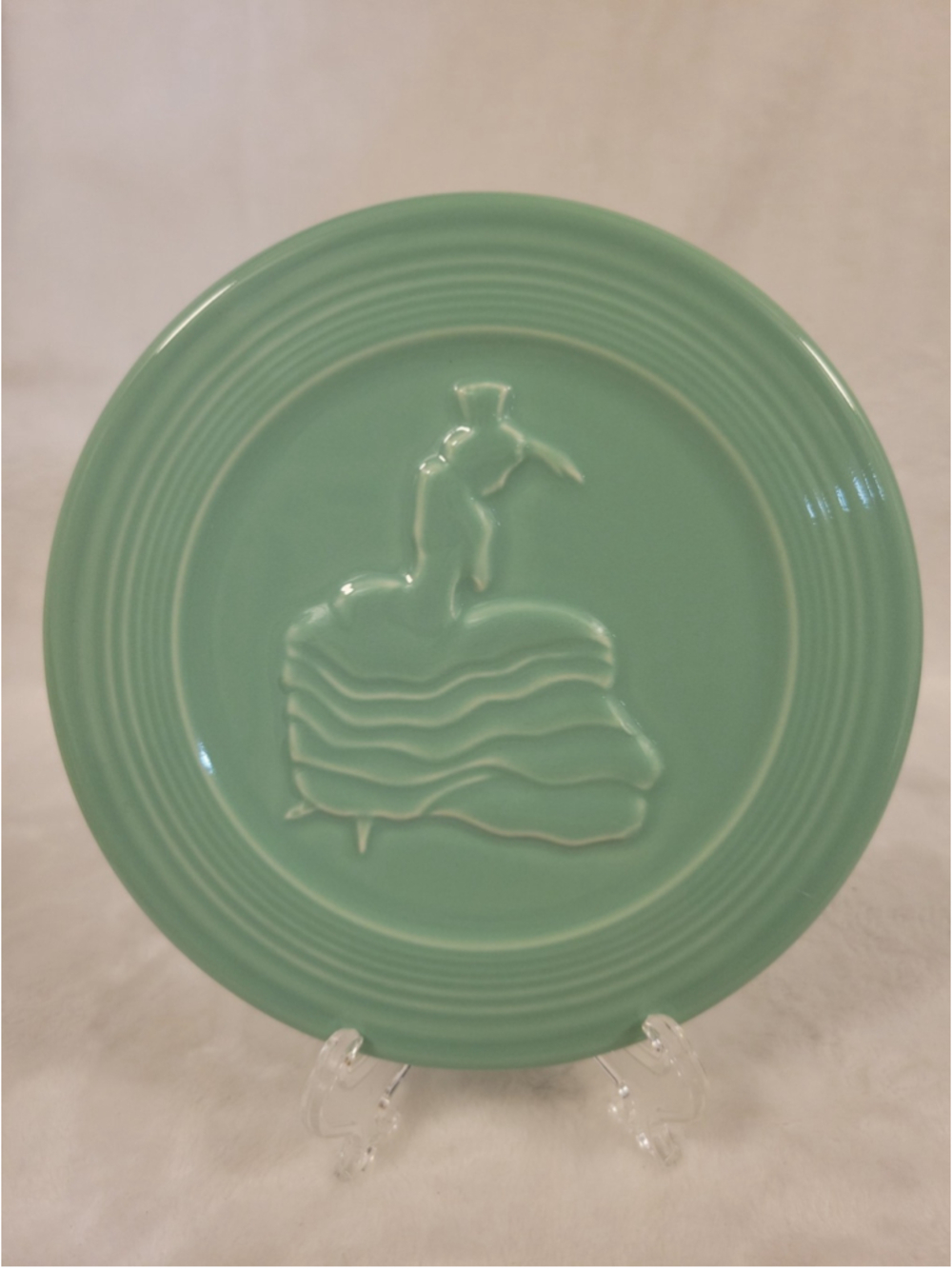 Fiesta Homer Laughlin China Co HLC Sea Mist Green Dancing Lady Trivet USA